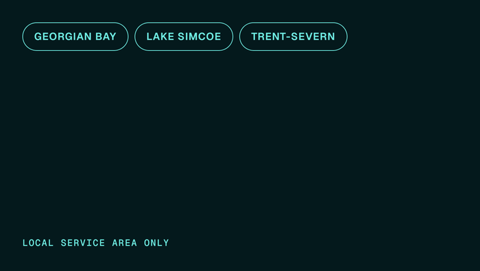 Local installation service area: Georgian Bay, Lake Simcoe and the Trent-Severn